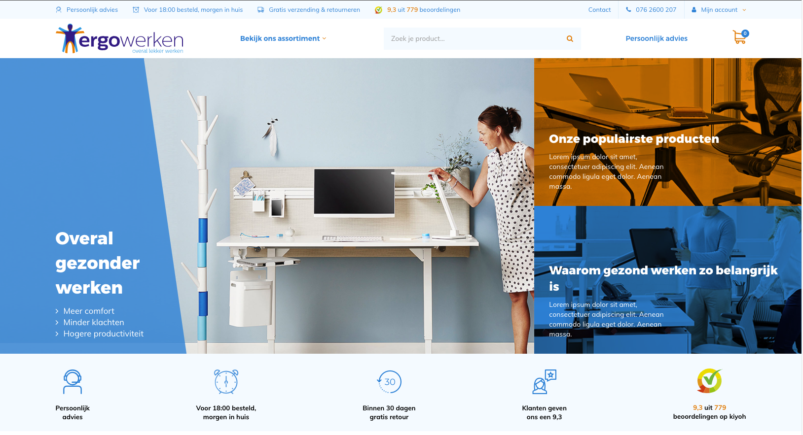 Nieuwe homepage ergowerken.nl